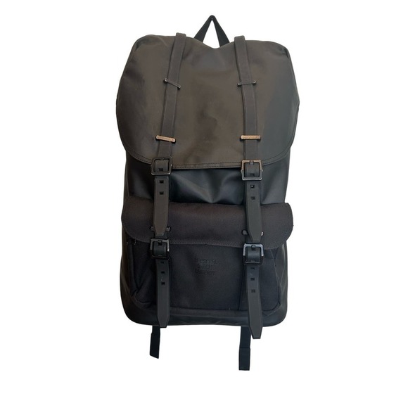 Hershel Large Coated Canvas Black Laptop Backpack EUC